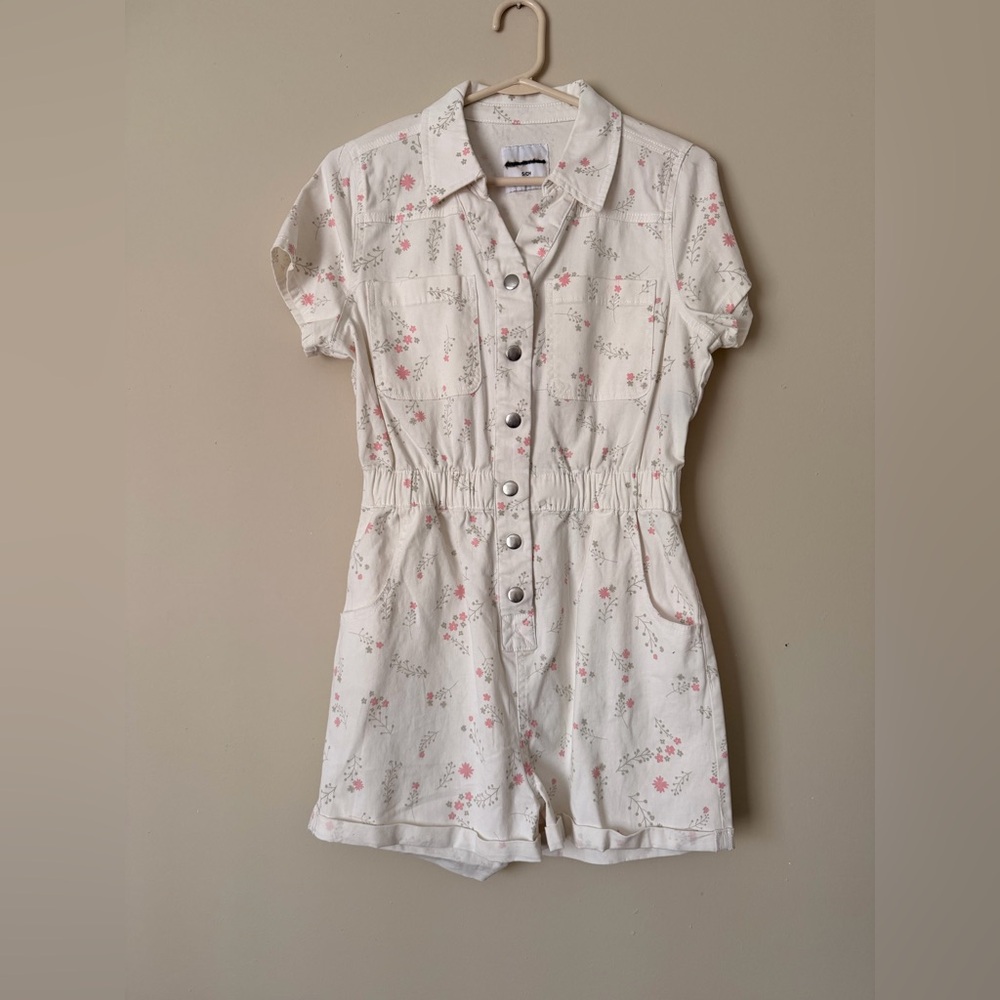 Celebrity Pink Floral Romper- Cream and Pink